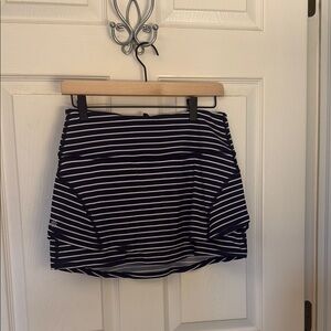 Athleta Navy and White Striped Tennis/Pickleball Skort